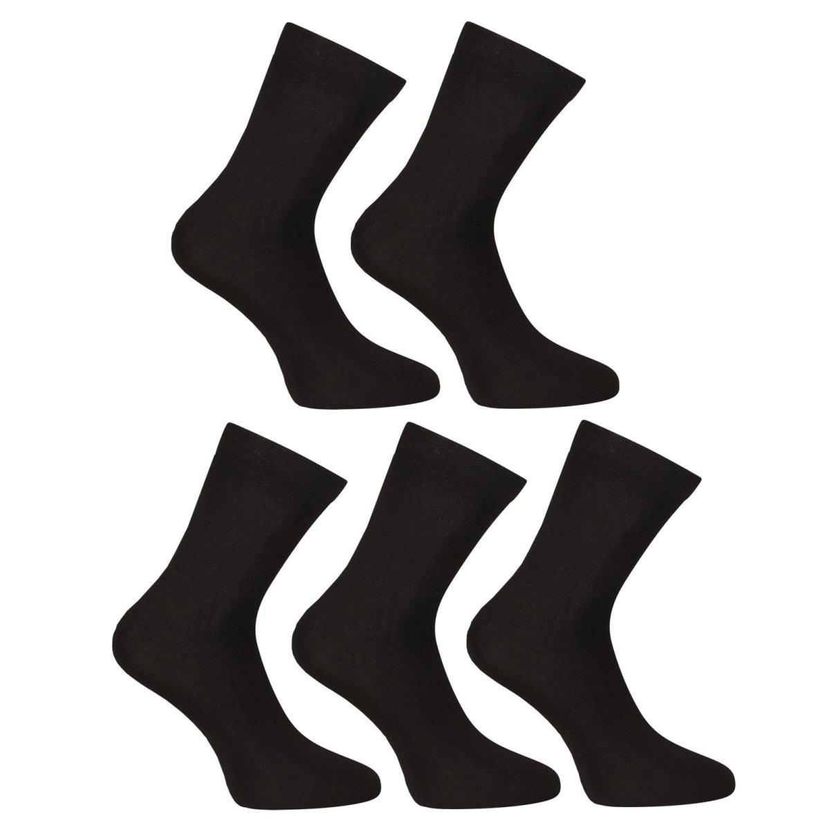 Nedeto 5PACK ponožky kotníkové bambusové černé (5PBK01) L