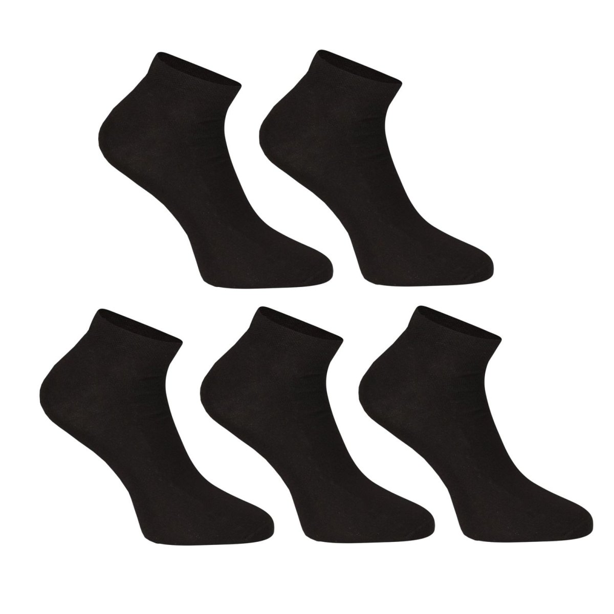 Nedeto 5PACK ponožky nízké bambusové černé (5PBN01) L