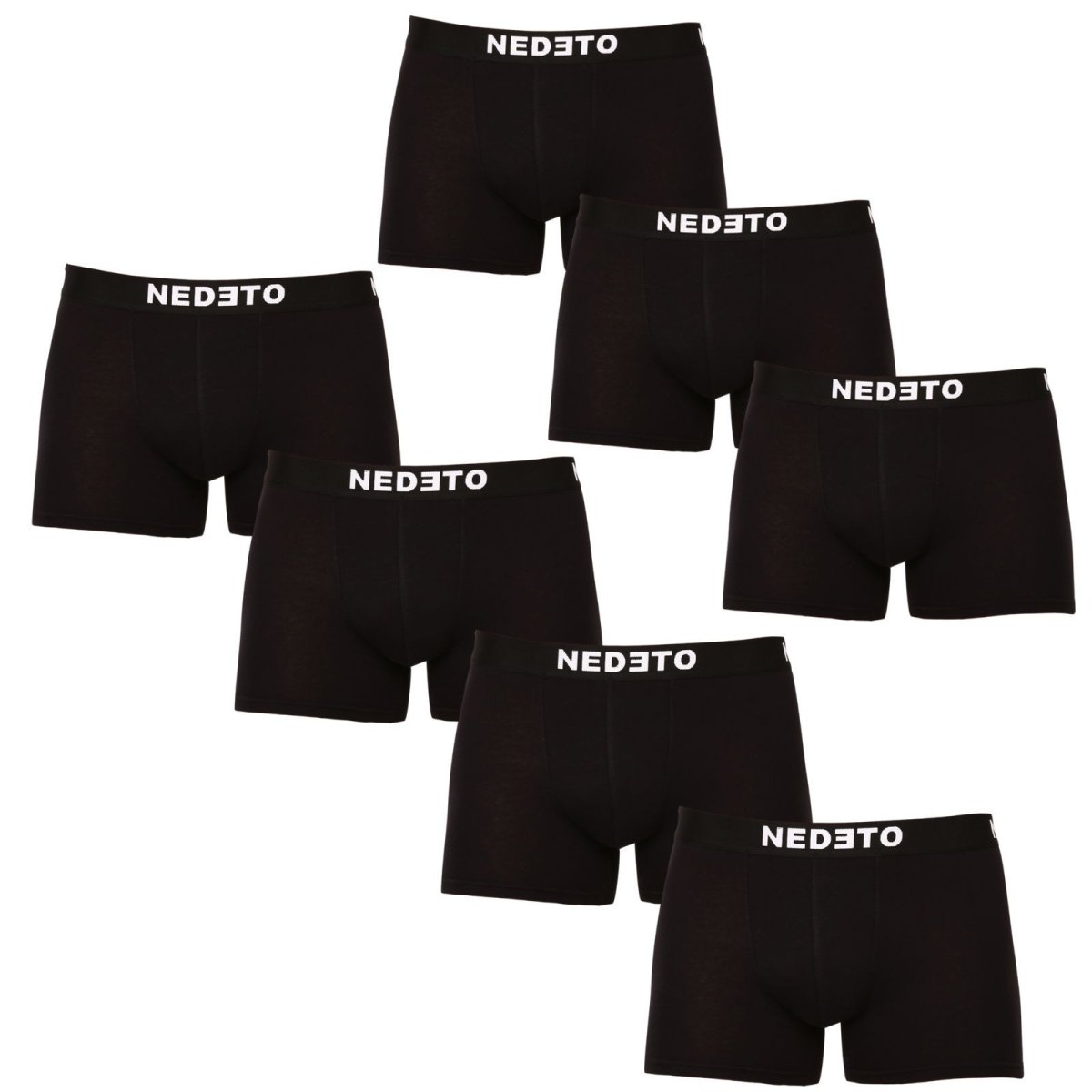 Nedeto 7PACK pánské boxerky černé (7NB001b) 3XL