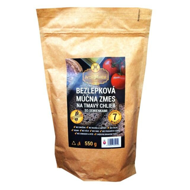 NEJTELO Bezlepková moučná směs na tmavý chléb se semínky 550 g