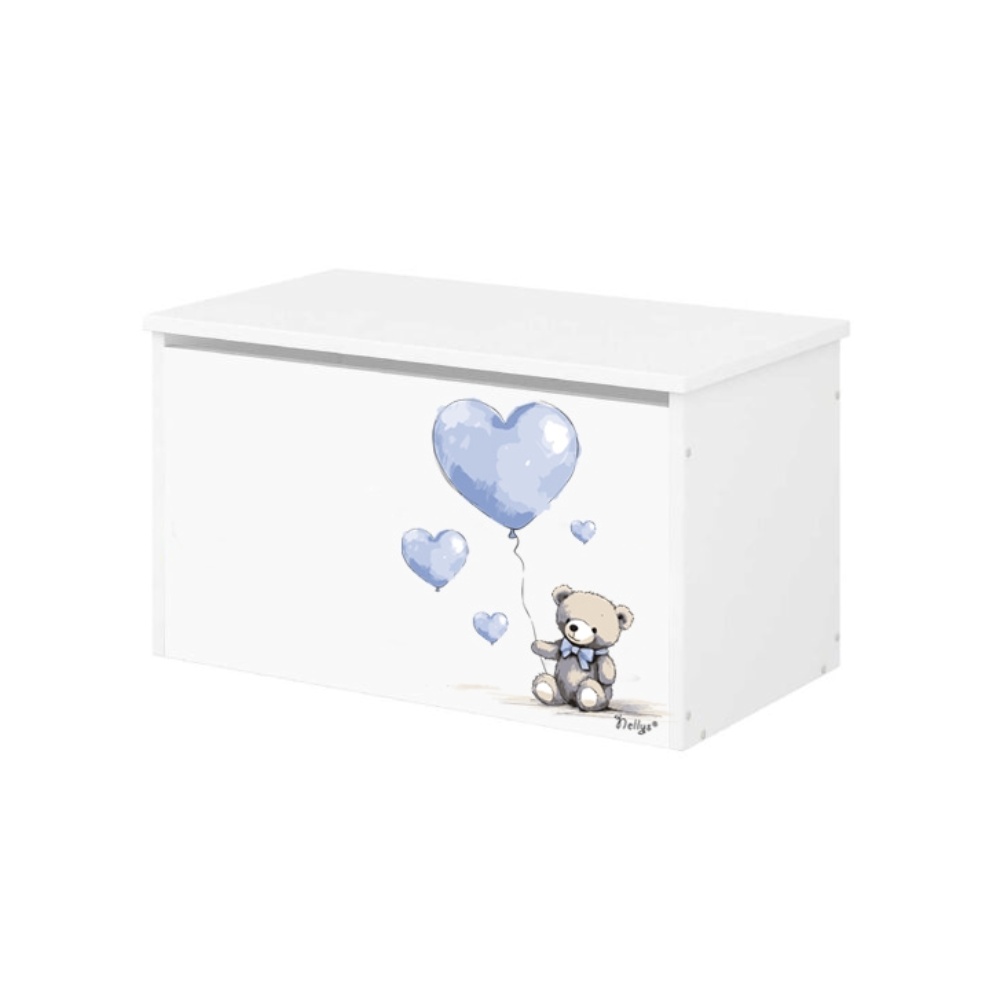 NELLYS Box na hračky - Teddy love - modrý