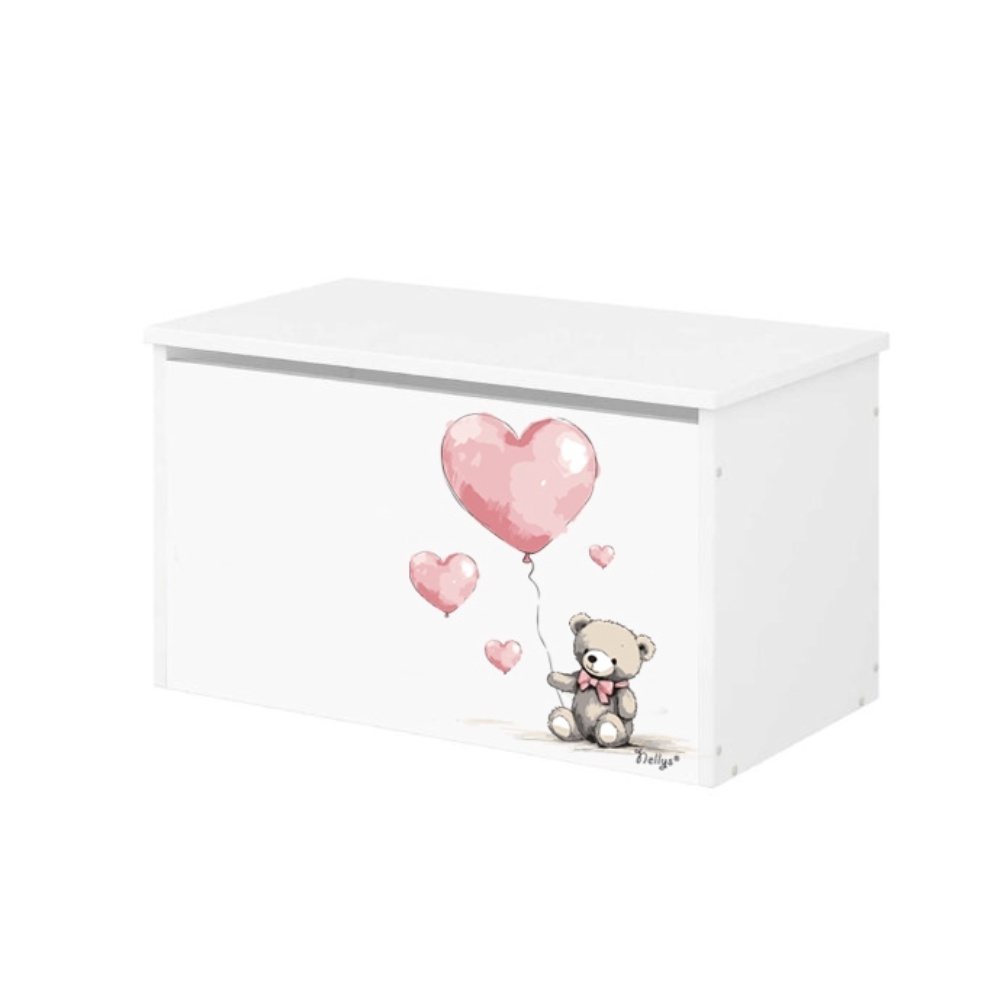 NELLYS Box na hračky - Teddy love - růžový
