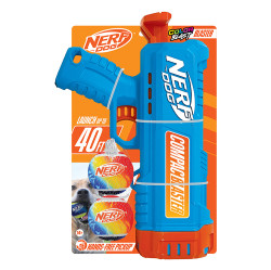 NERF DOG Dárková sada kompaktní blaster 30 cm a tenisové míčky 2 kusy