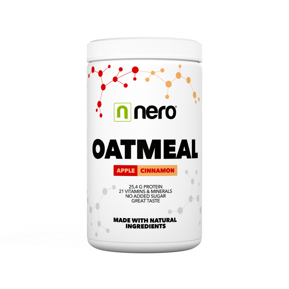NERO Proteinová instantní ovesná kaše Nero, Jablko & Skořice, 600g, 12 porcí