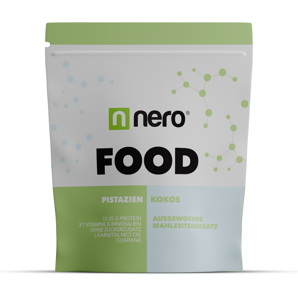 NERO Zdravé dietní jídlo Nero FOOD Pistácie & Kokos, 1kg, 33 porcí
