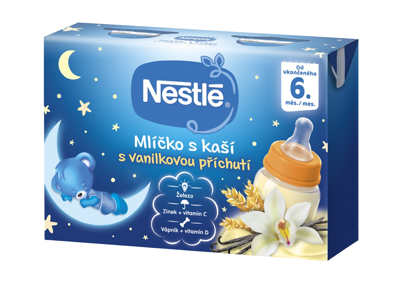 NESTLÉ Mlíčko s kaší vanilkové 2 x 200 ml