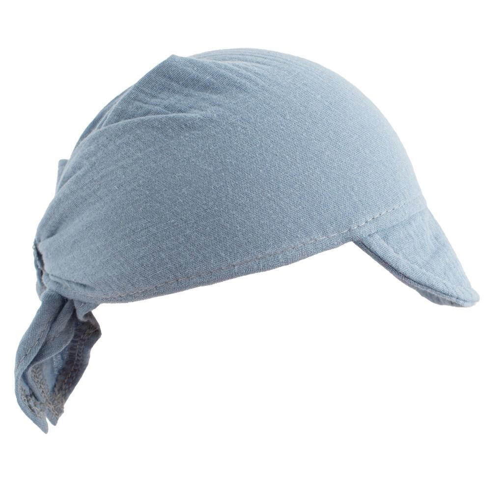 New Baby Dětský letní mušelínový šátek s kšiltem  blue, vel. 68/74