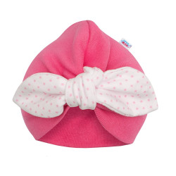New Baby Dívčí čepička turban  For Girls dots, vel. 92 (18-24m)