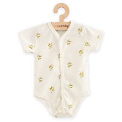 New Baby Kojenecké celorozepínací body s kr.m rukávem z org. bavlny Olivy, vel. 62 (3-6m)