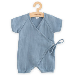 New Baby Kojenecký letní mušelínový overal blue, vel. 68 (4-6m)