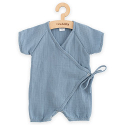 New Baby Kojenecký letní mušelínový overal blue, vel. 80 (9-12m)