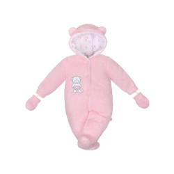 New Baby Zimní kombinézka Nice Bear růžová, vel. 68 (4-6m)