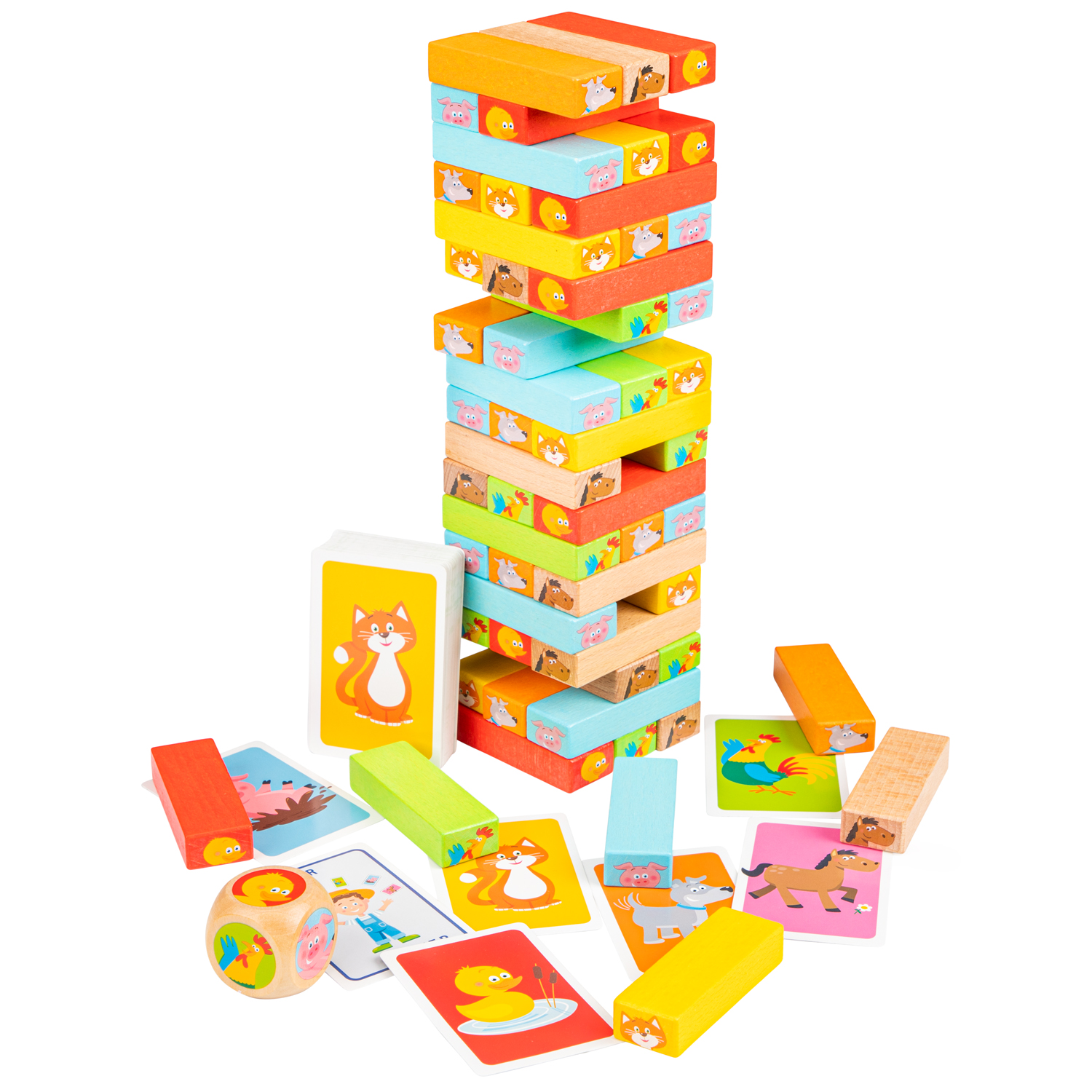 New Classic Toys Dřevěná věž Jenga se zvířátky