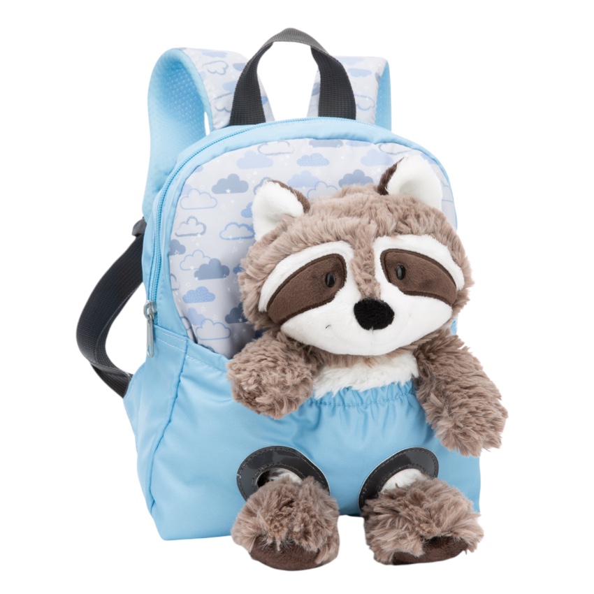 Nici Batůžek 21x26cm s plyšákem Mýval 25cm, světle modrý