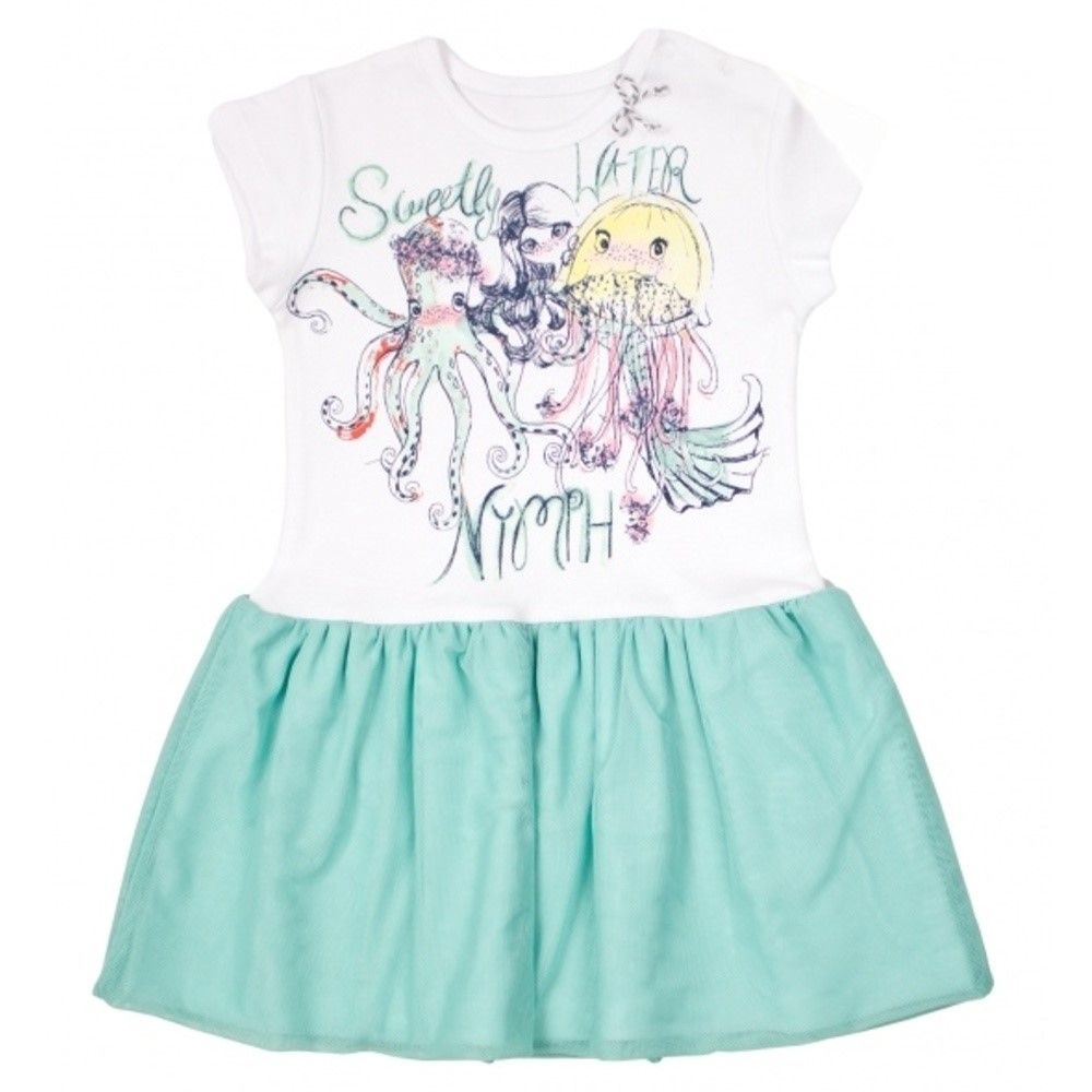 Nicol Dětské šaty , Mořská víla - zeleno/bílé, vel. 122
