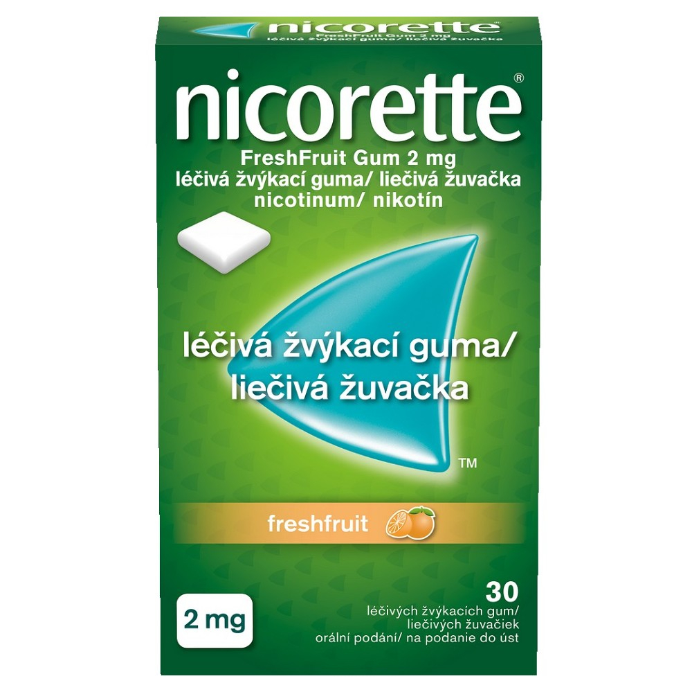 NICORETTE Freshfruit 2 mg Léčivá žvýkací guma 30 kusů