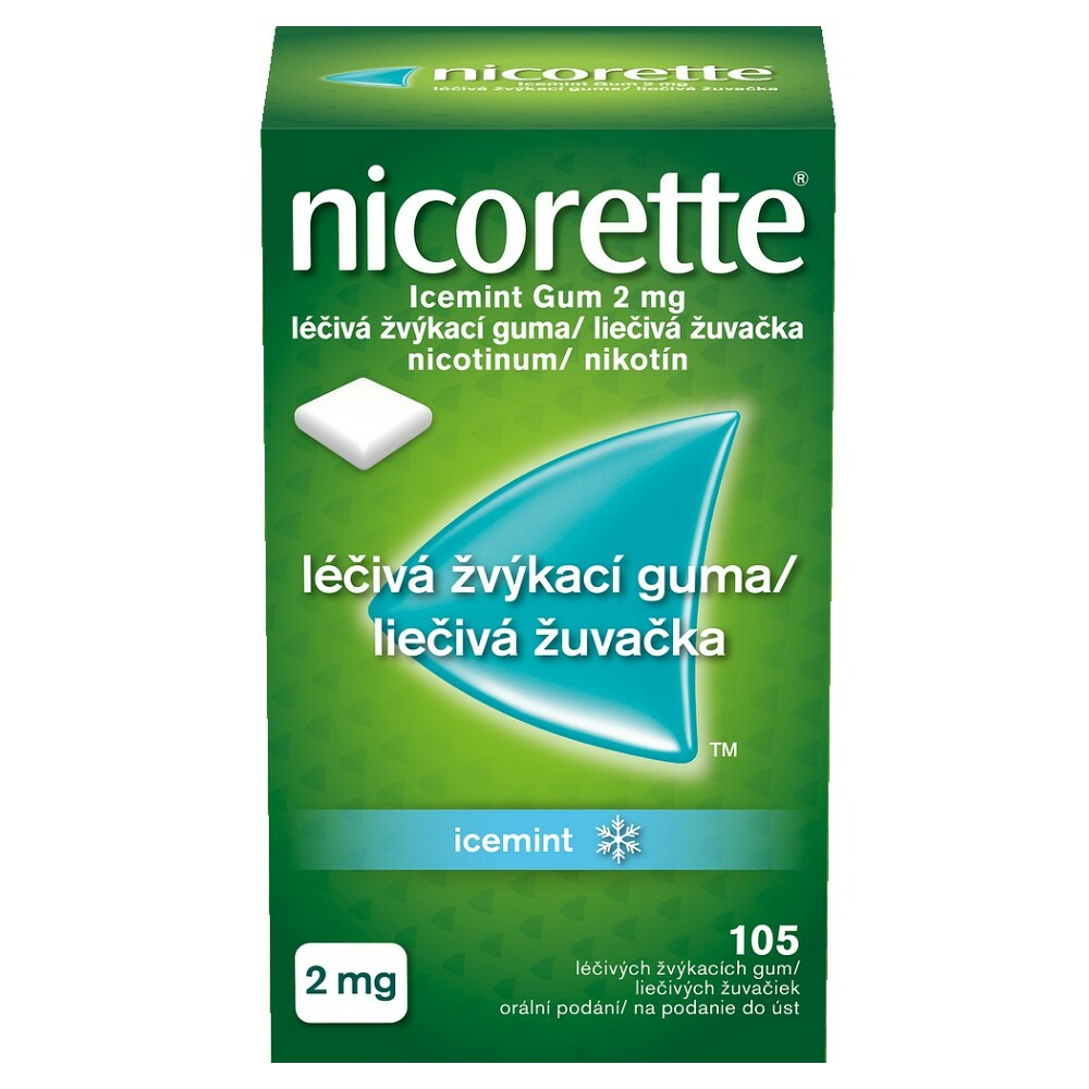 NICORETTE Icemint 2 mg Léčivá žvýkací guma 105 kusů