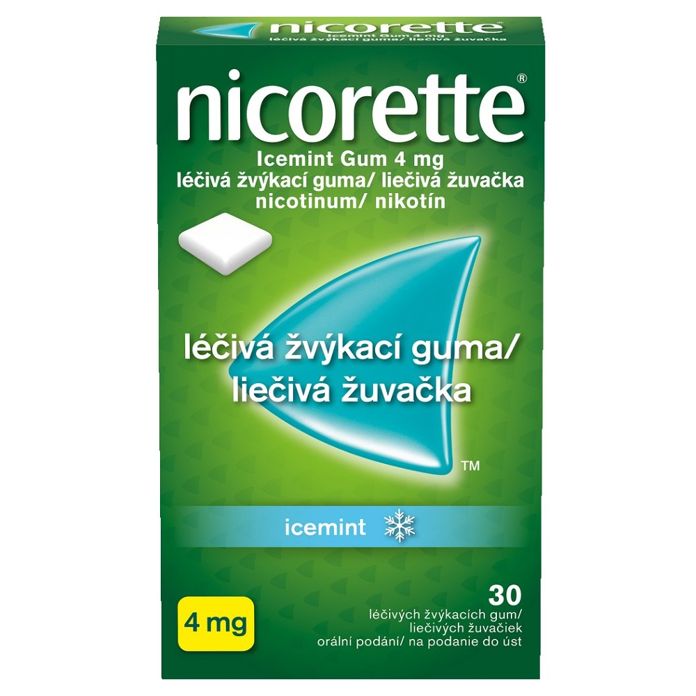 NICORETTE Icemint 4 mg Léčivá žvýkací guma 30 kusů