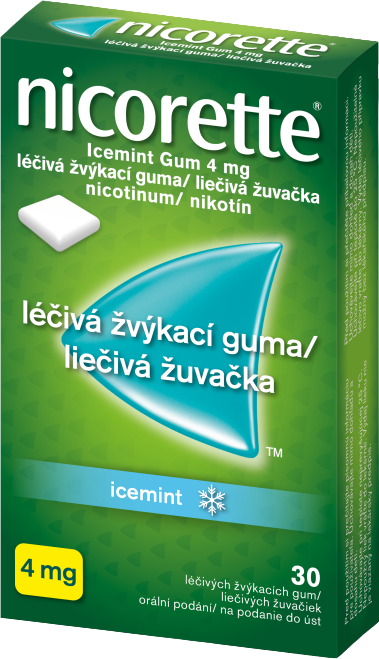 NICORETTE Icemint Gum 4mg léčivá žvýkací guma pro odvykání kouření 30 ks