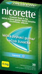 NICORETTE Icemint Gum 4mg léčivá žvýkací guma pro odvykání kouření 30 ks
