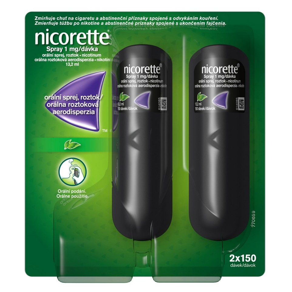 NICORETTE Sprej 1 mg/dávka 2 x 150 dávek 13,2 ml
