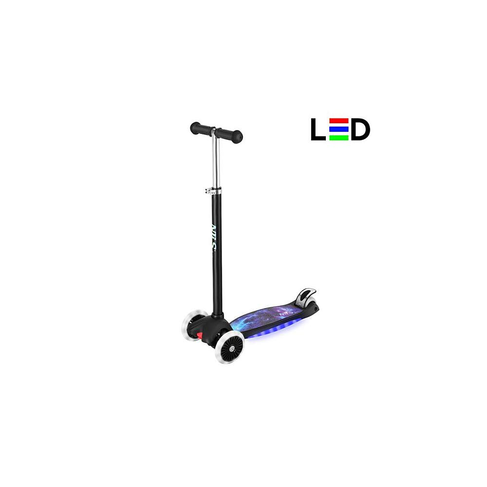 NILS Fun dětská tříkolová koloběžka HLB1310 s led černá