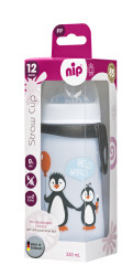 nip Straw cup láhev s brčkem PP, 330ml, kluk