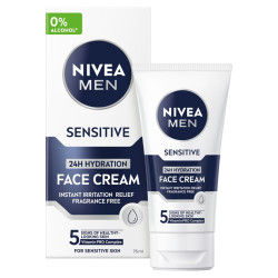 NIVEA Men Sensitive Hydratační krém 75 ml, Druh zboží: Pleťový krém, Objem (ml): 75 ml, Klíčová vlastnost: Hydratační