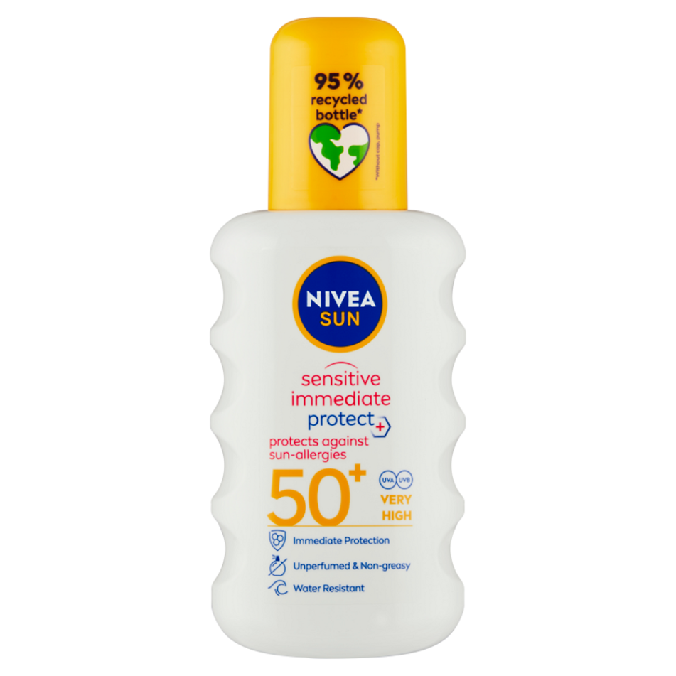 NIVEA Sun Sensitive Protect Sprej na opalování SPF 50+ 200 ml