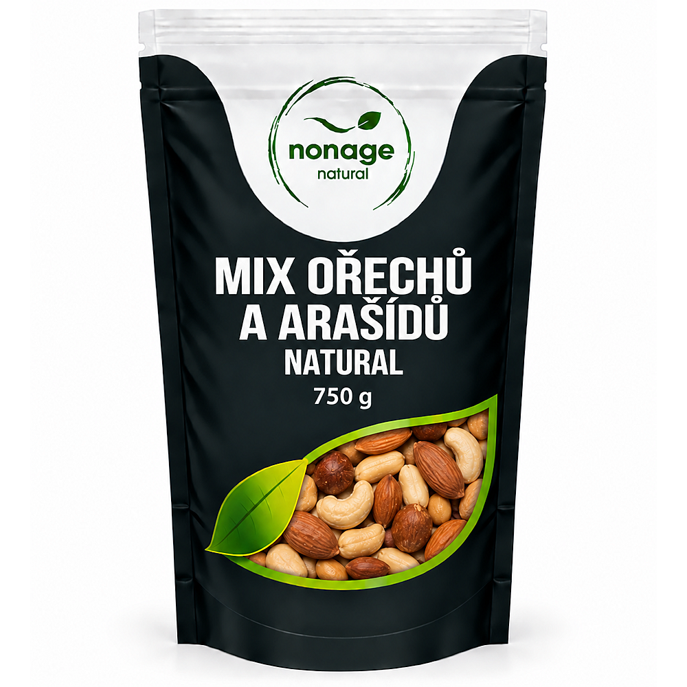 NONAGE Mix ořechů a arašídů natural nesolených 750 g