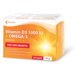 NOVENTIS Vitamín D3 1000 IU + Omega-3 60 kapslí