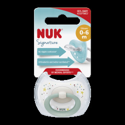 NUK dudlík Signature 0-6 m, bílo/zelený
