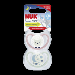 NUK Dudlík Space Night 6-18 m 2 ks