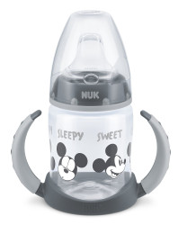 NUK FC Láhev na učení Disney MICKEY s kontrolou teploty, šedá 150 ml