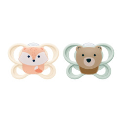 NUK Perfect Match Air Dudlík 0–2m box 2 ks fox/bear