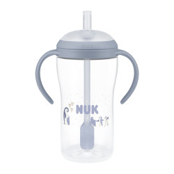 NUK Perfect Match Láhev na učení s brčkem 8m+ 260 ml 1 ks pengu