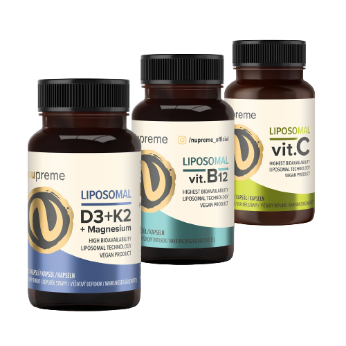NUPREME Set Liposomal C + Liposomal B12+ Liposomal D3/K2 3 x 30 kapslí