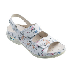 Nursing Care HELSINKI WG9F1 pracovní kožený pratelný sandál dámský květy, velikost: 40