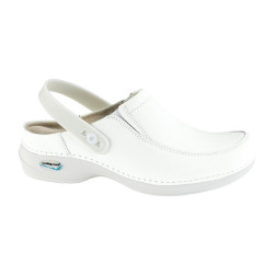 Nursing Care PARIS WG4P10 pracovní kožená pratelná obuv unisex s páskem bílá, velikost: 37