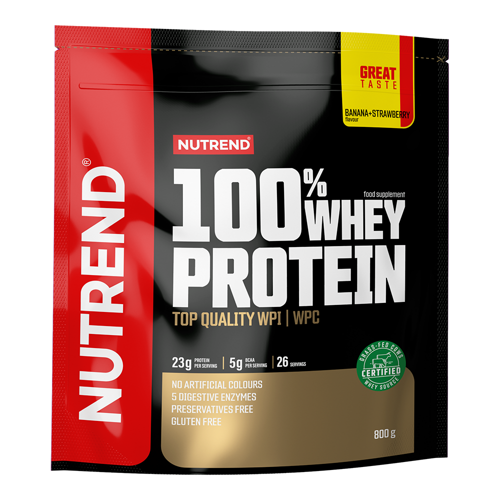 Nutrend 100% Whey Protein banana + strawberry 800 g