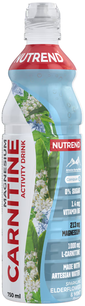 NUTREND Carnitine Magnesium activity drink bez kofeinu, bezinka + máta 750 ml
