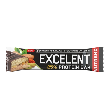 NUTREND Tyčinka EXCELENT BAR DOUBLE mandle s pistáciemi 85 g