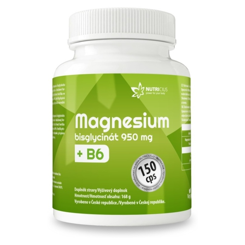 NUTRICIUS Magnesium bisglycinát 950 mg + B6  150 kapslí