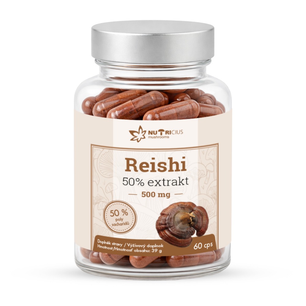 Nutricius Reishi 50% extrakt 500 mg 60 kapslí
