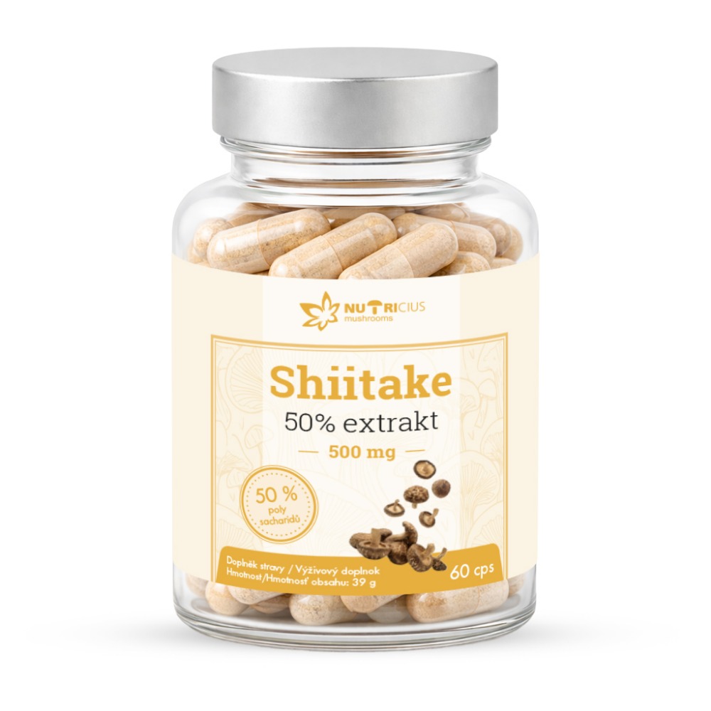 Nutricius Shiitake 50% extrakt 500 mg 60 kapslí
