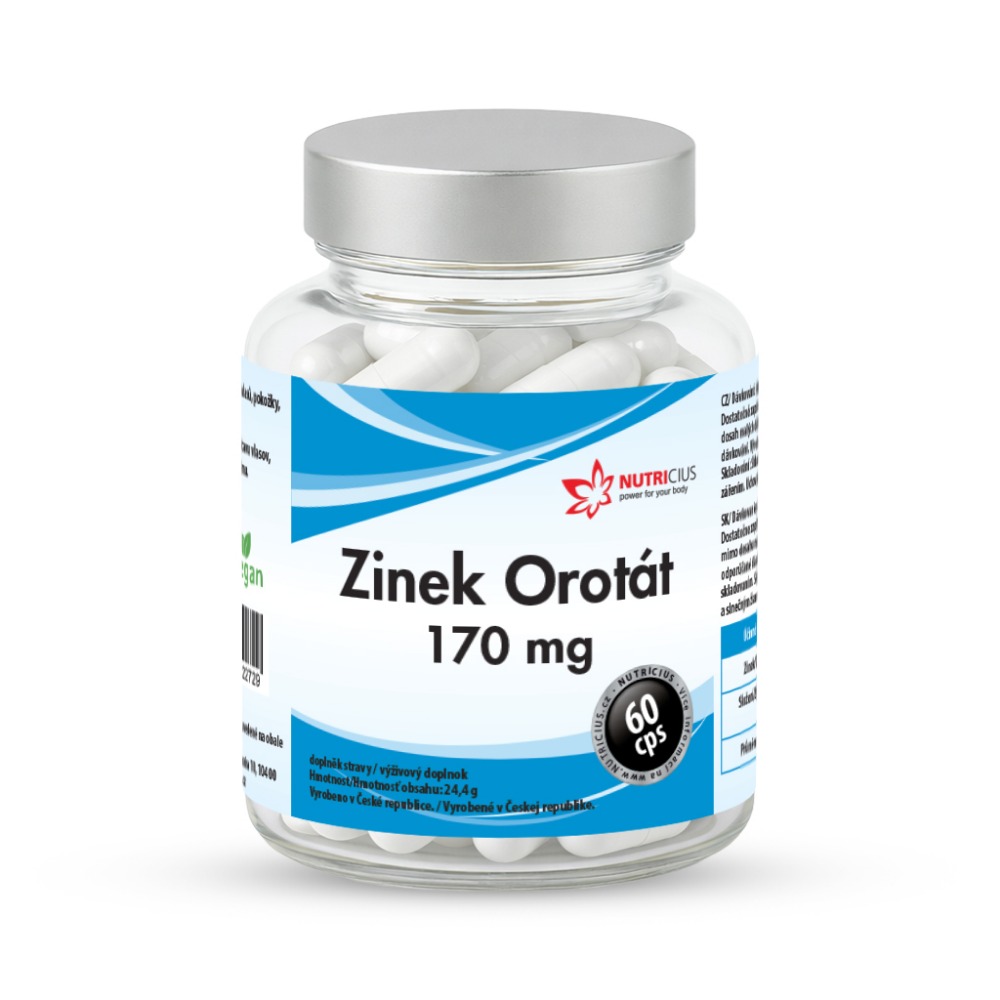 Nutricius Zinek Orotát 170 mg 60 kapslí