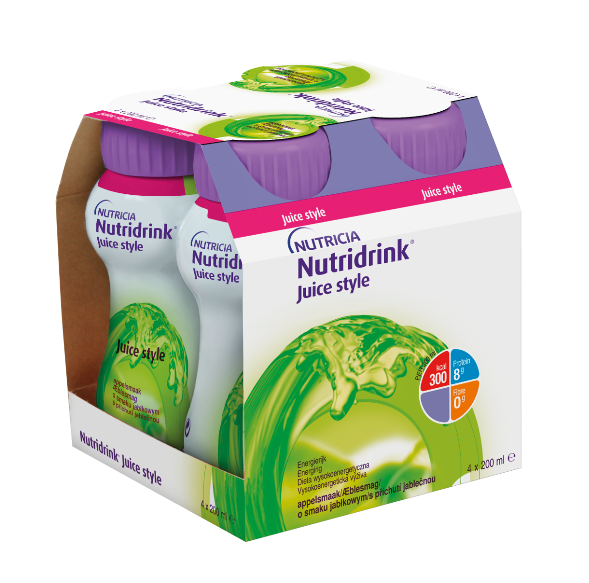 Nutridrink Juice style s příchutí jablečnou 4x200 ml