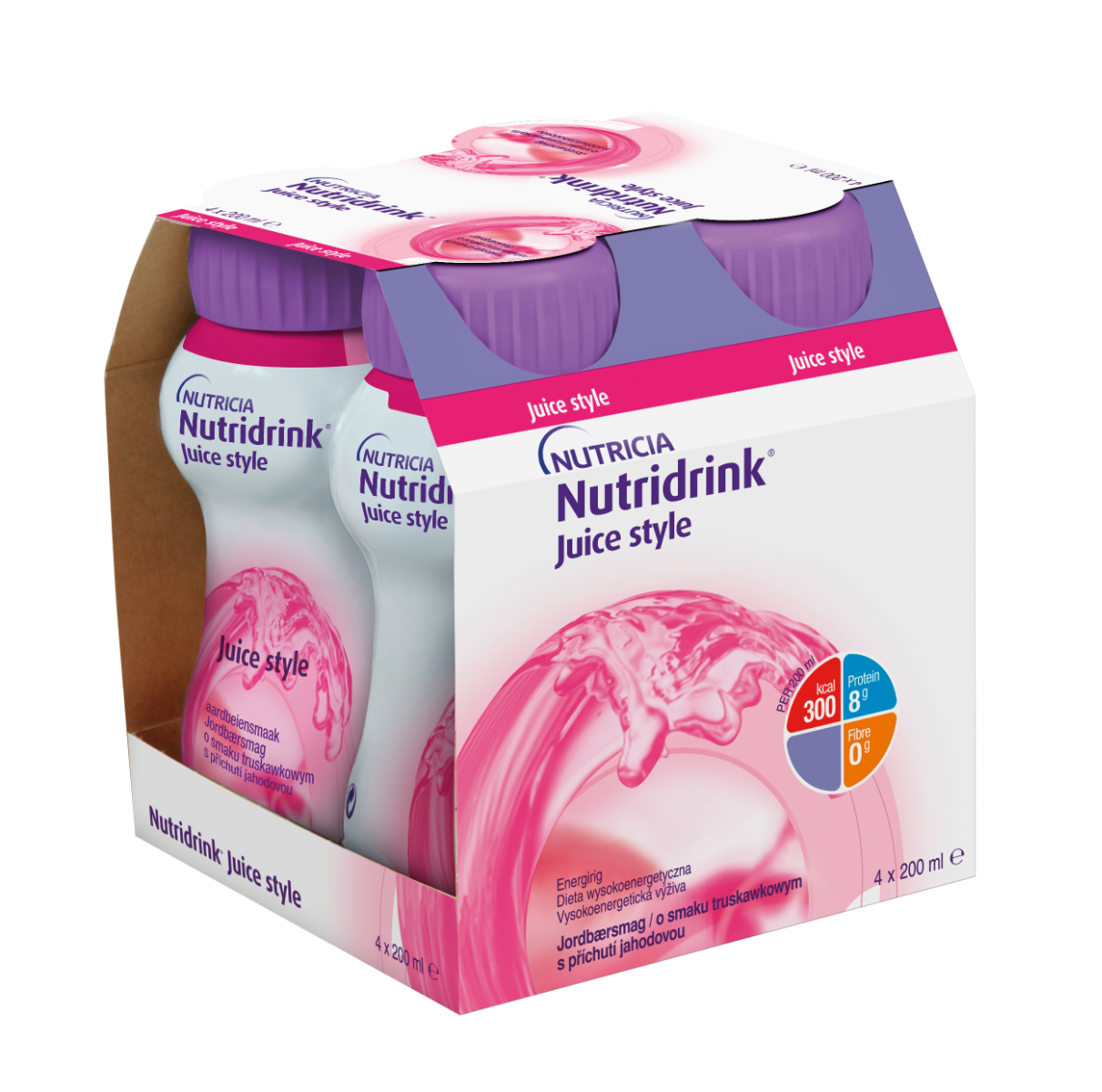 Nutridrink Juice style s příchutí jahodovou 4x200 ml