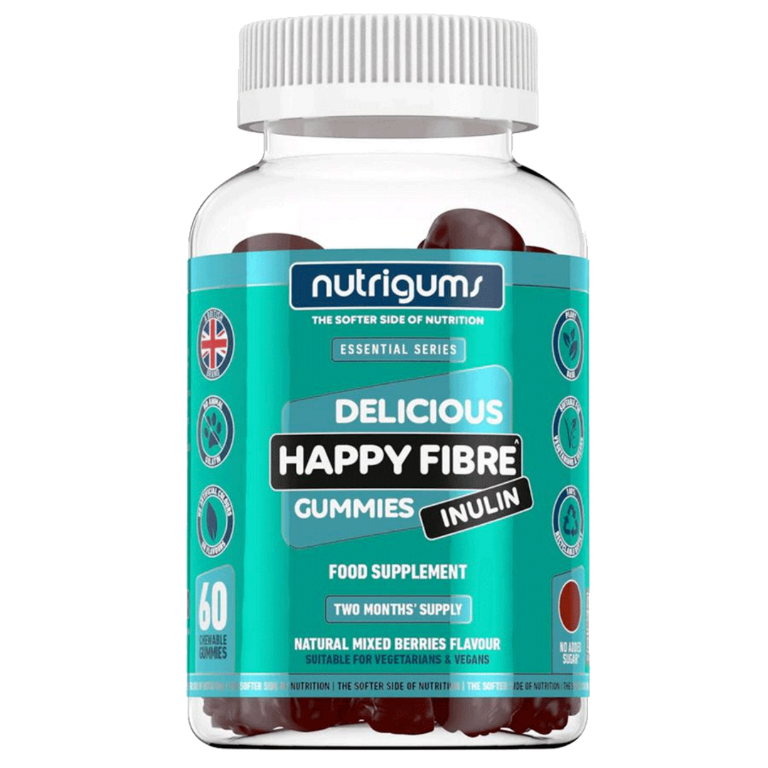 Nutrigums Happy Fibre Inulin 60 želé - jahoda