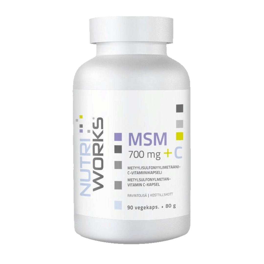 NutriWorks MSM 700mg + C - 90 kapslí